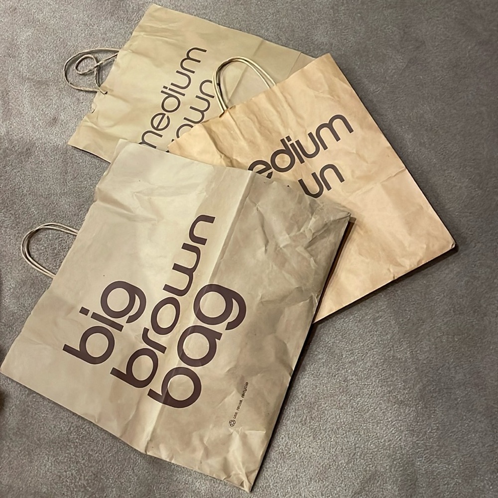 Bloomingdales 2 medium brown bag & 1 large big brown bag